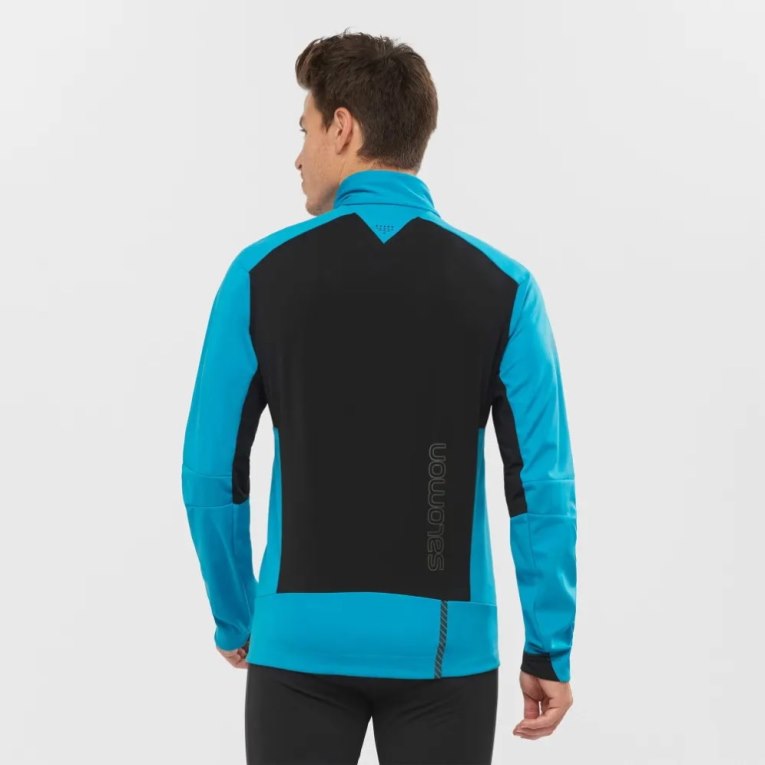 Pánské Bundy Salomon Gore Tex Infinium Windstopper Pro Tyrkysové | CZ 21KFVWP